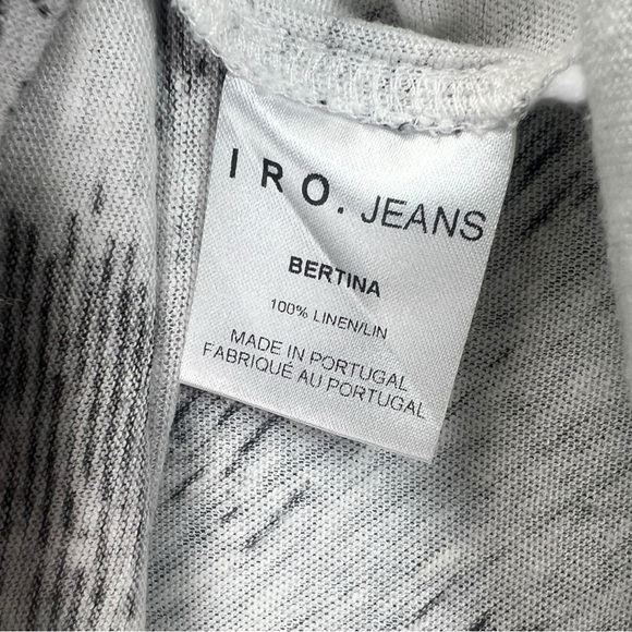 IRO Jeans Women’s Bertina Linen Tee In The Color Blue Print Size S - Picture 7 of 7